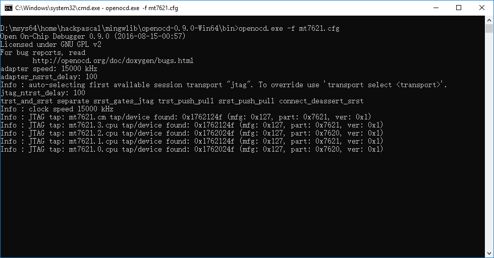 MT7621 OpenOCD