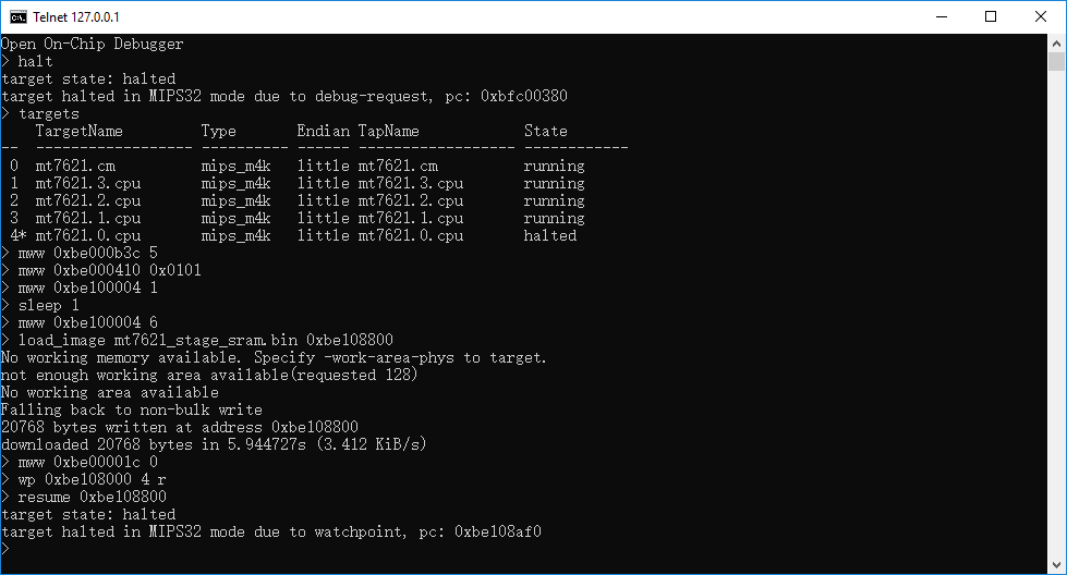 Data read breakpoint hit